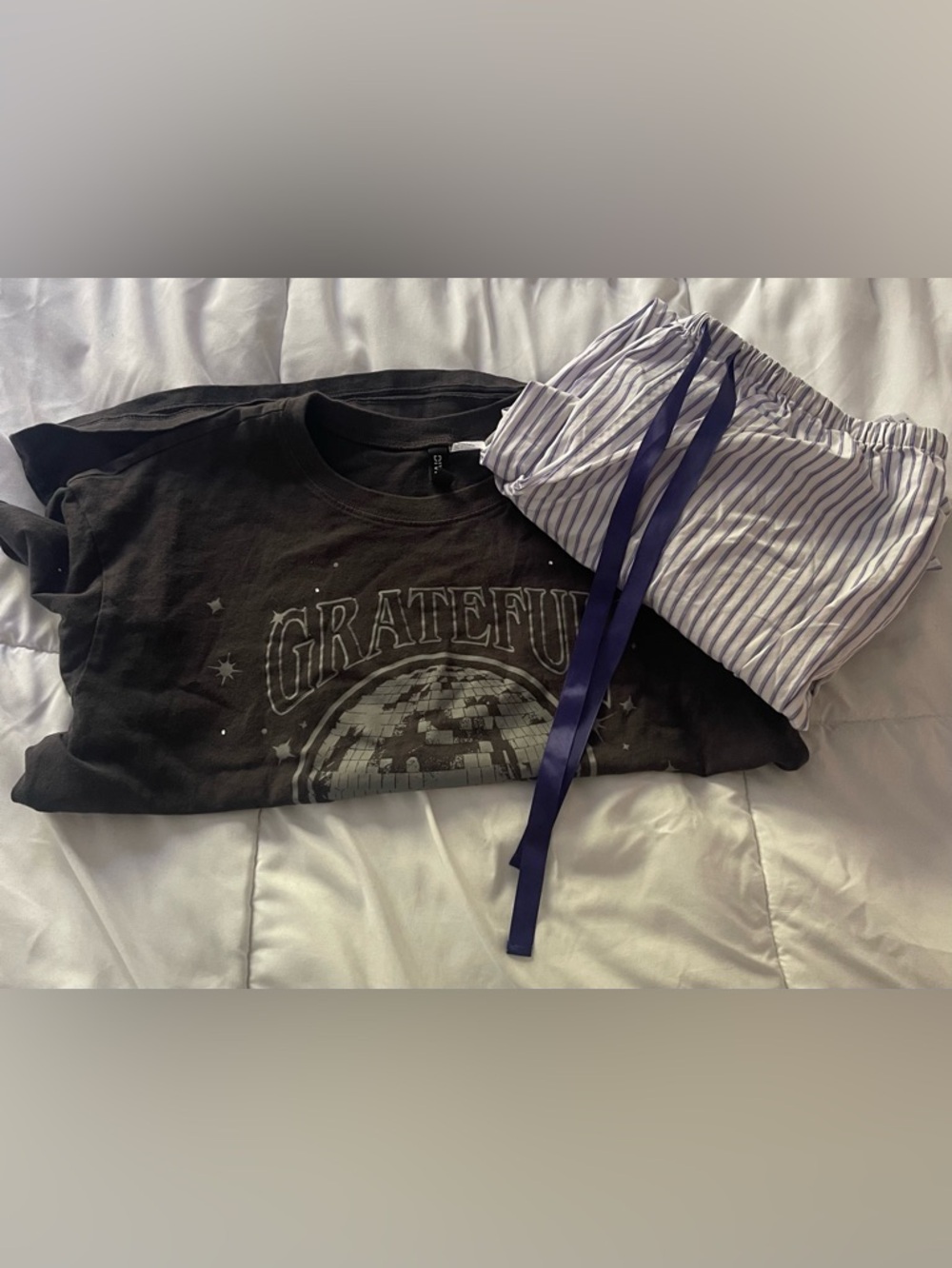 Grateful Dead Sparkly T Shirt Brooks Brothers Pajama Bottoms Size large Deadhead